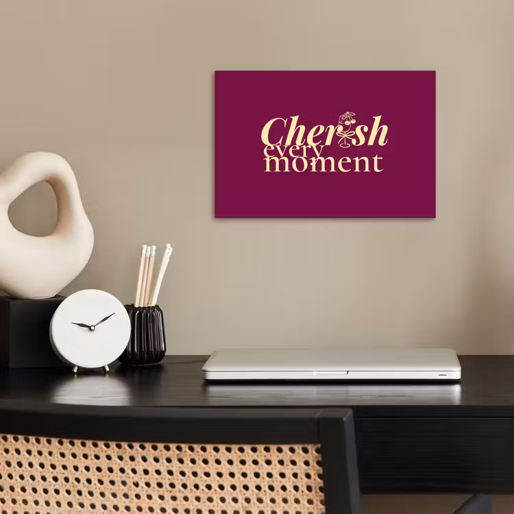 Poster - Cherish every moment - Cocktailglas - Bordeaux — 2