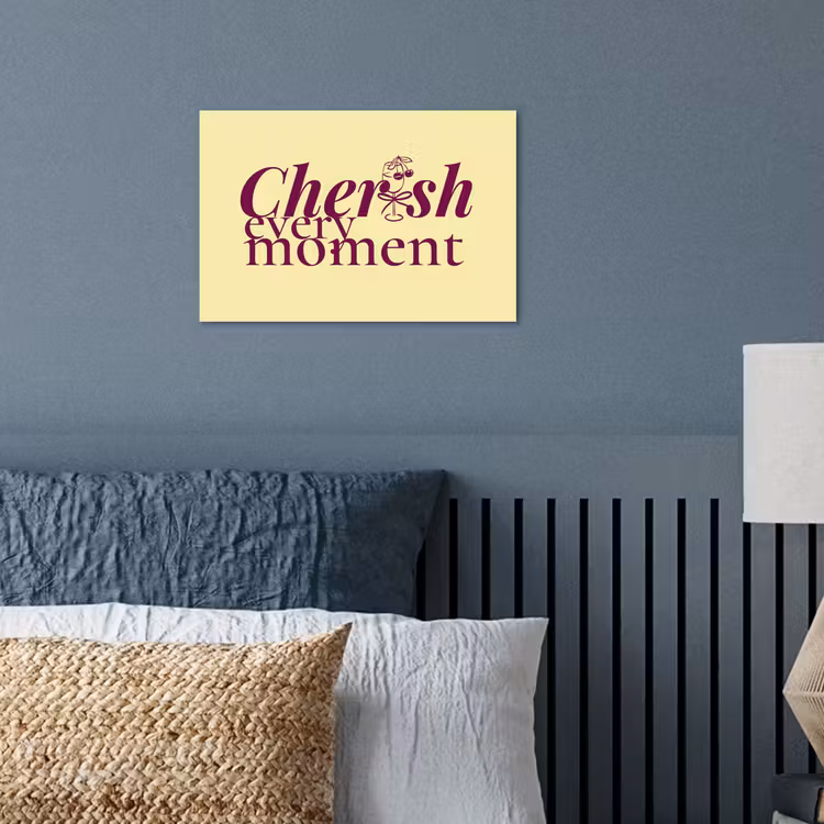 Poster - Cherish every moment - Cocktailglas - Geel — 3