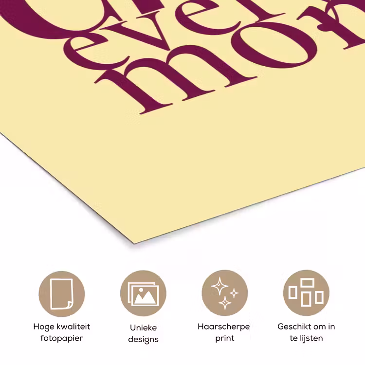 Poster - Cherish every moment - Cocktailglas - Geel — 5
