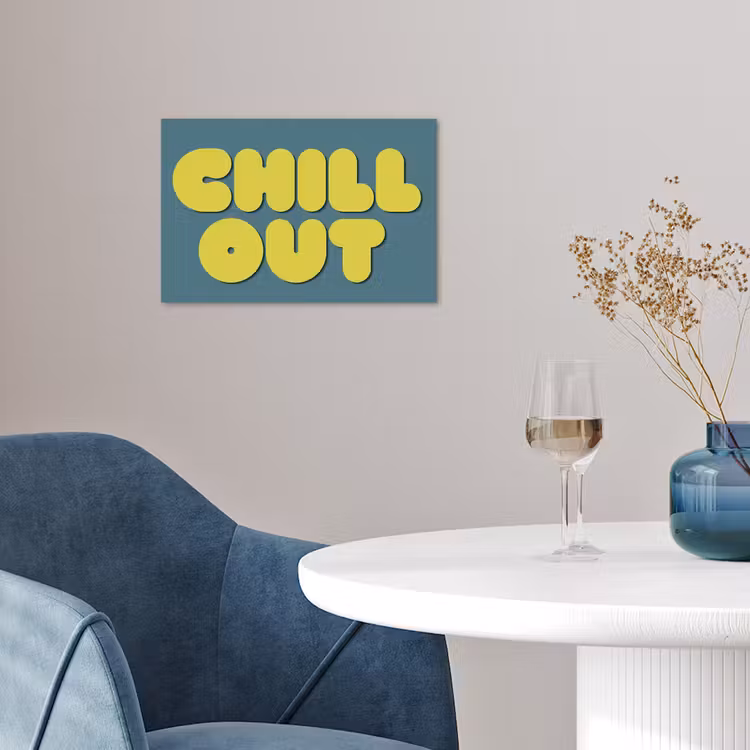 Poster - Chill out - Geel - Blauw — 4