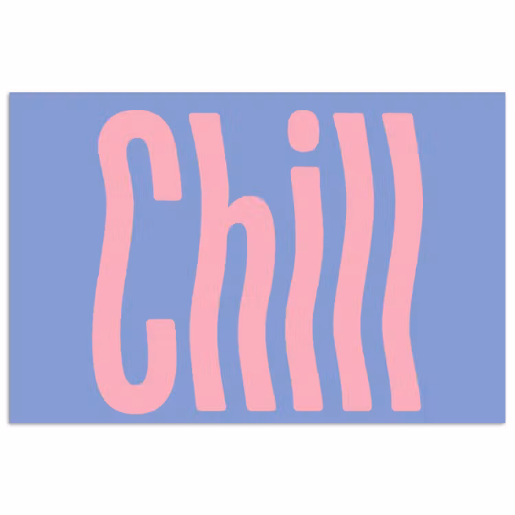 Poster - Chill - Roze - Blauw - Golvend — 1