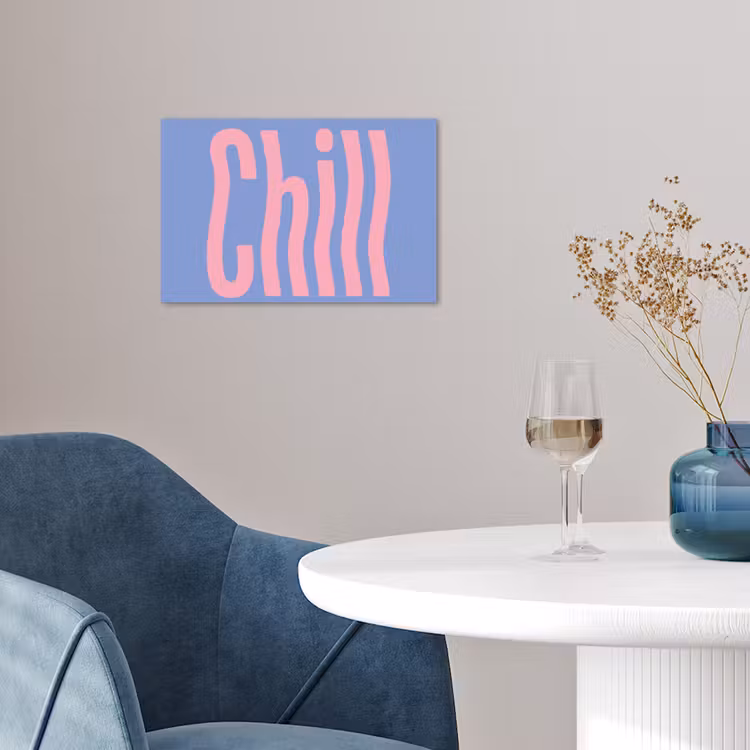 Poster - Chill - Roze - Blauw - Golvend — 4