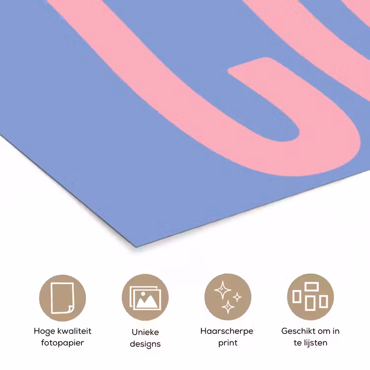 Poster - Chill - Roze - Blauw - Golvend — 5