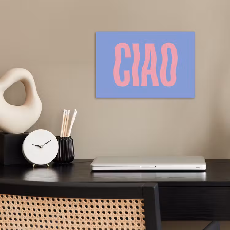Poster - Ciao - Roze - Blauw - Golvend — 2