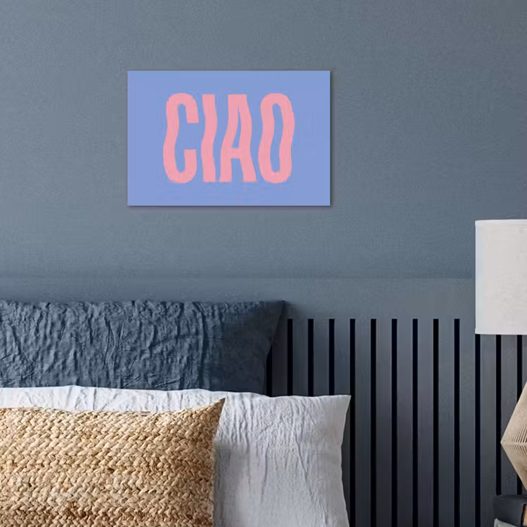 Poster - Ciao - Roze - Blauw - Golvend — 3