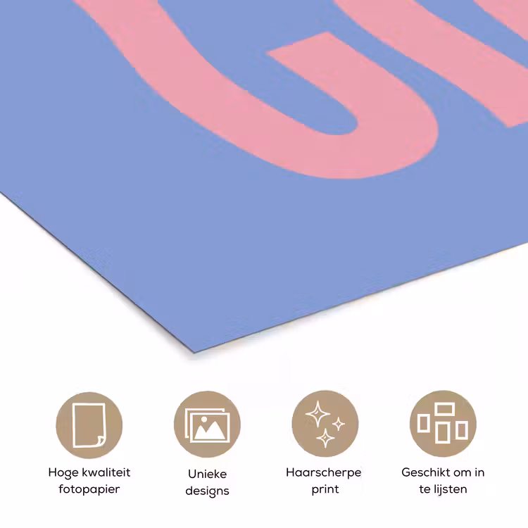 Poster - Ciao - Roze - Blauw - Golvend — 5