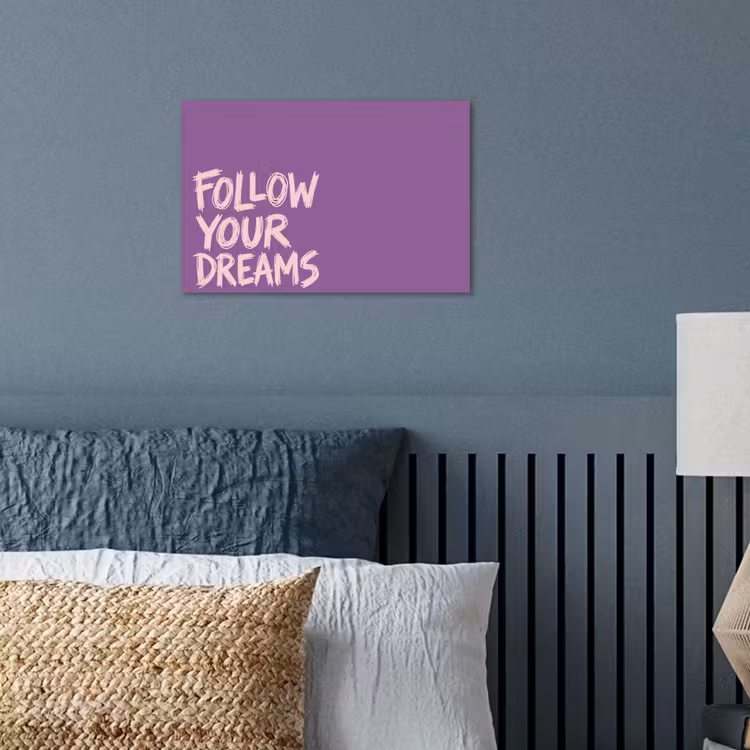 Poster - Follow your dreams - Paars - Penseeltextuur — 3