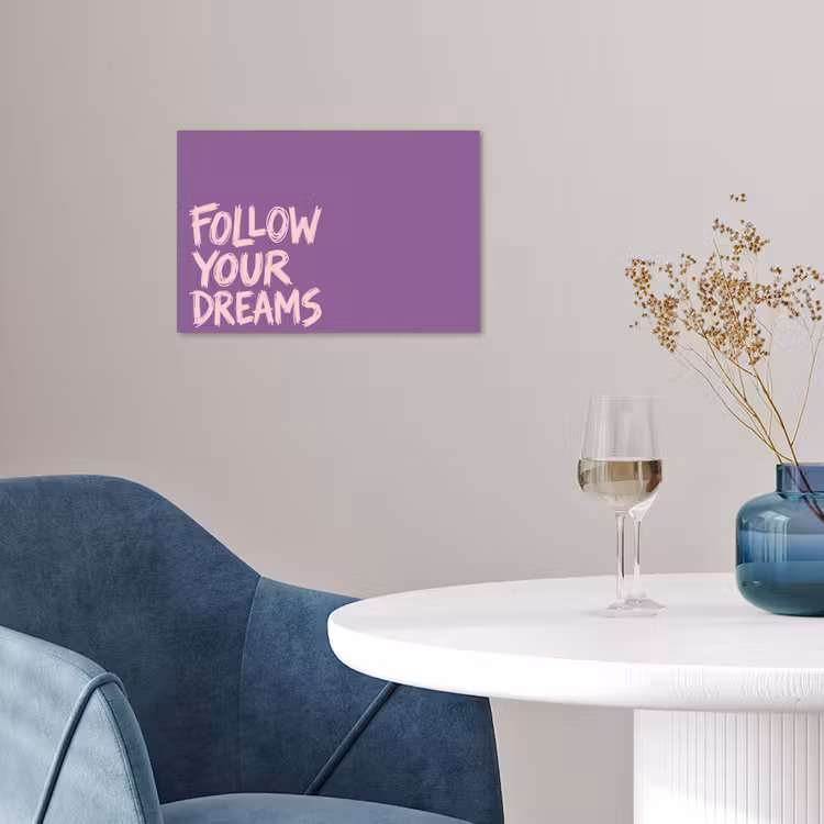 Poster - Follow your dreams - Paars - Penseeltextuur — 4