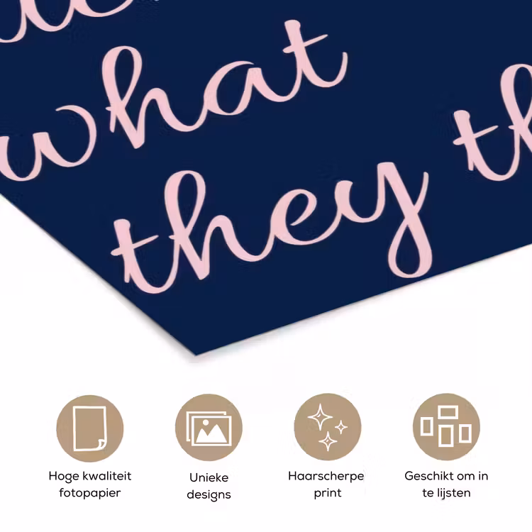 Poster - Fuck what they think - Blauw - Cursief — 5