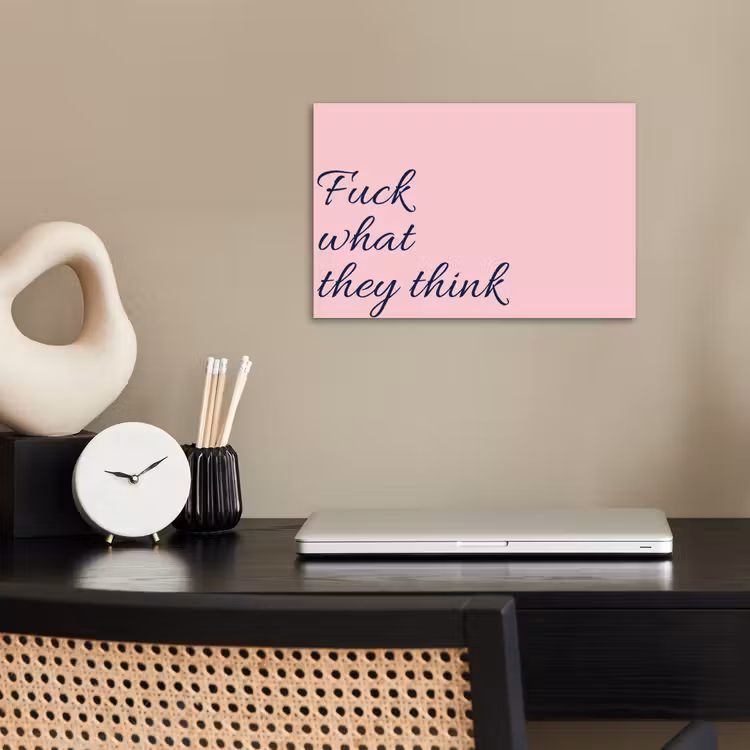 Poster - Fuck what they think - Roze - Minimalistisch — 2