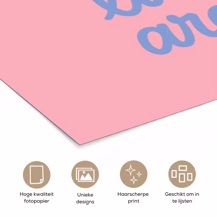 Poster - How lucky are we - Klavervier - Roze - Blauw — 5