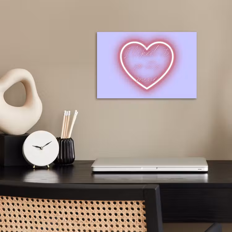Poster - I liked it so it's mine - Neon hart - Paars — 2