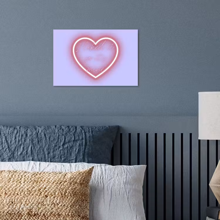 Poster - I liked it so it's mine - Neon hart - Paars — 3