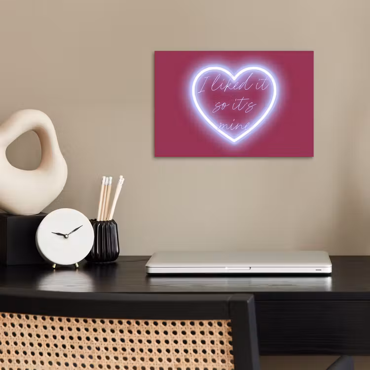 Poster - I liked it so it's mine - Neon hart - Roze — 2