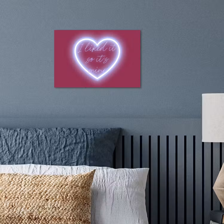 Poster - I liked it so it's mine - Neon hart - Roze — 3