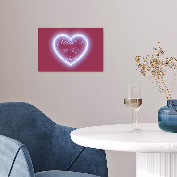 Poster - I liked it so it's mine - Neon hart - Roze — 4