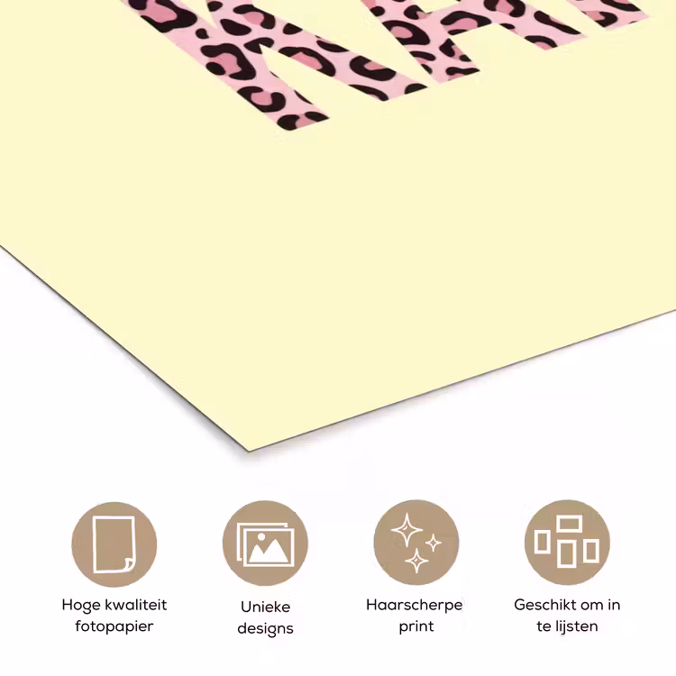 Poster - Karma - Luipaardprint - Geel — 5