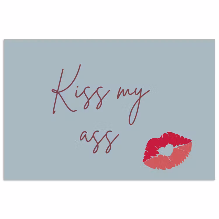 Poster - Kiss my ass - Lip - Blauw — 1