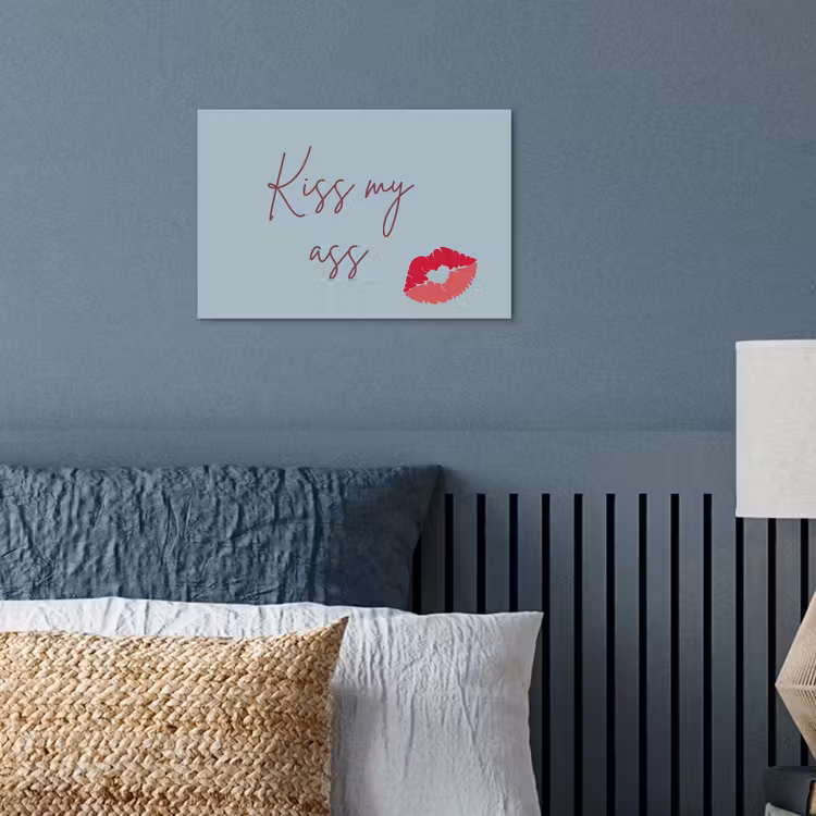 Poster - Kiss my ass - Lip - Blauw — 3