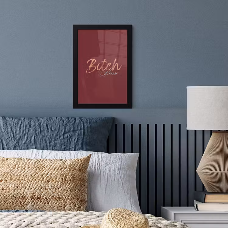 Poster met lijst - Bitch please - Rood - Blauw — 4