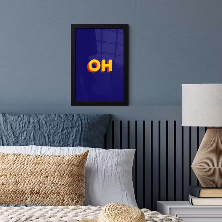 Poster met lijst - Blauw - Geel - OH - Schaduw — 4