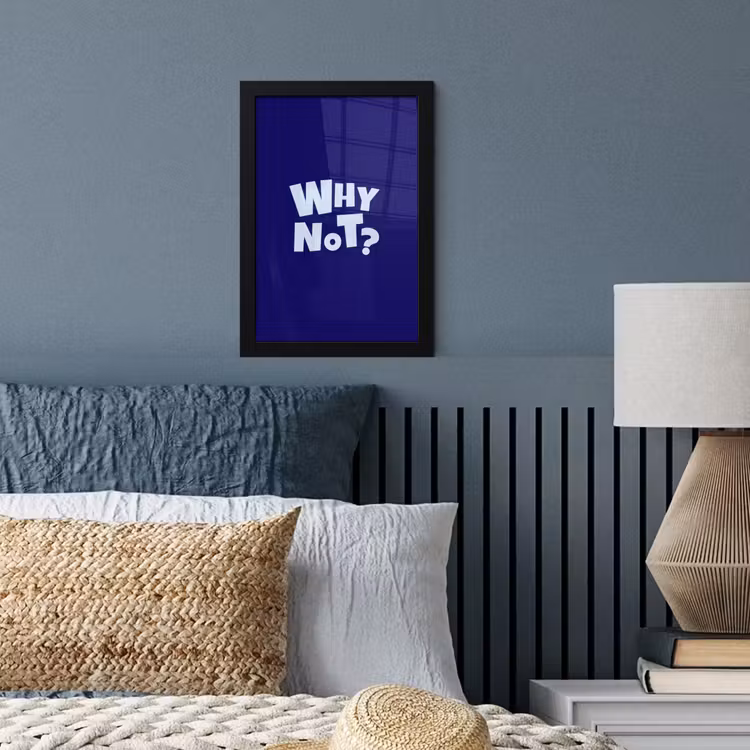 Poster met lijst - Blauw - Why not - Minimalistisch — 4