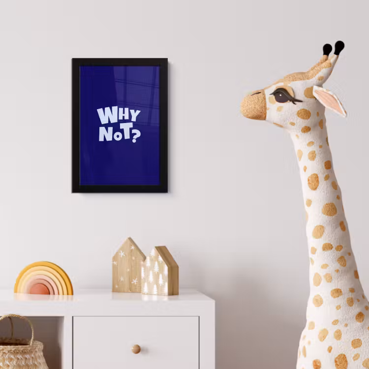 Poster met lijst - Blauw - Why not - Minimalistisch — 5