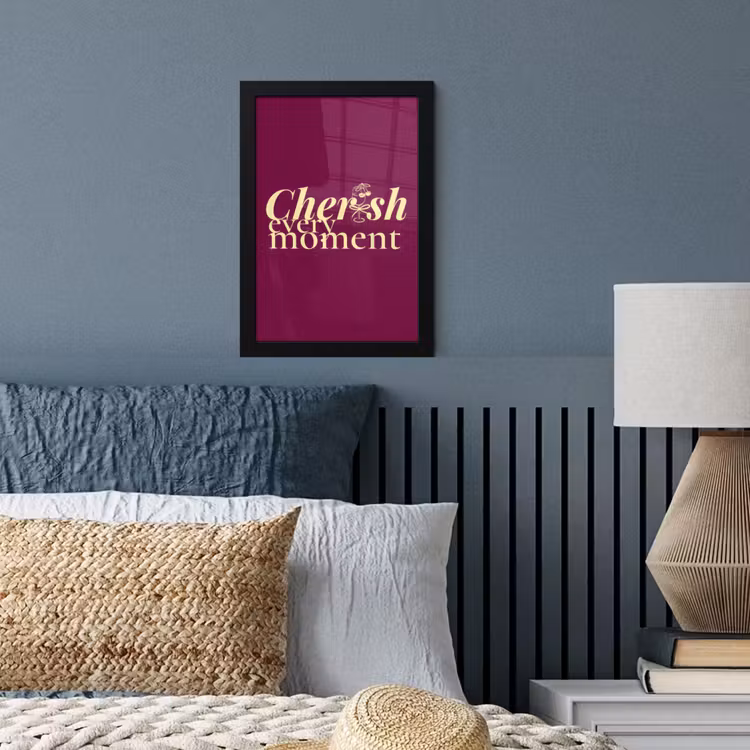 Poster met lijst - Cherish every moment - Cocktailglas - Bordeaux — 4
