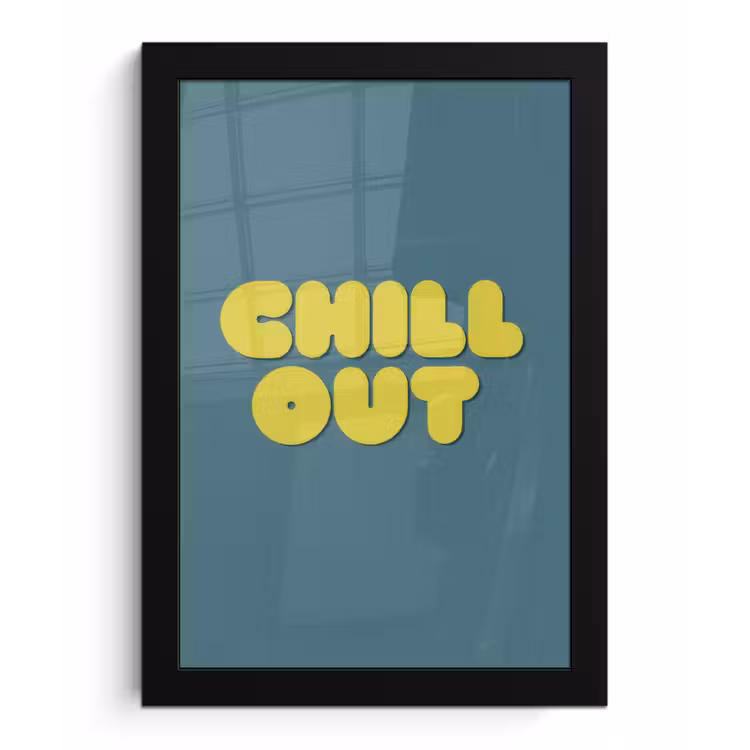 Poster met lijst - Chill out - Geel - Blauw — 1