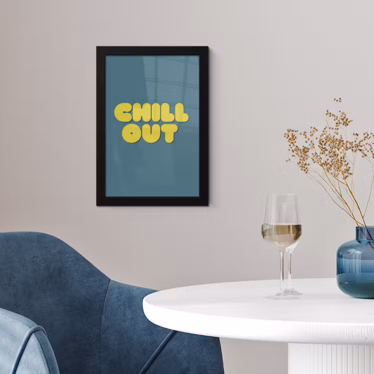 Poster met lijst - Chill out - Geel - Blauw — 2