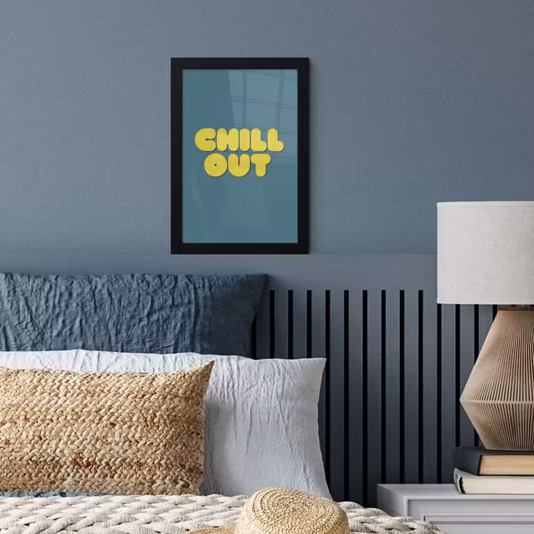 Poster met lijst - Chill out - Geel - Blauw — 4