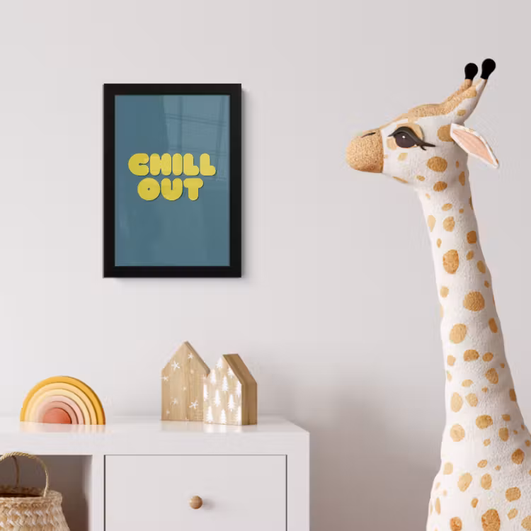 Poster met lijst - Chill out - Geel - Blauw — 5