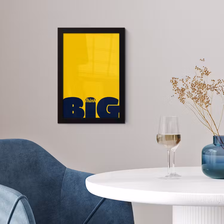 Poster met lijst - Geel - Think big - Grafisch — 2