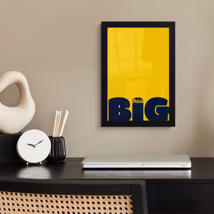 Poster met lijst - Geel - Think big - Grafisch — 3