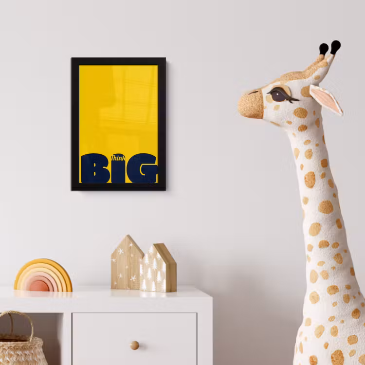 Poster met lijst - Geel - Think big - Grafisch — 5