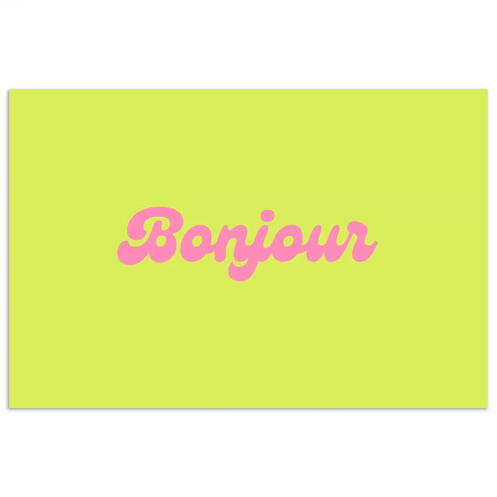 Poster - Groen - Roze bonjour - Retro — 1