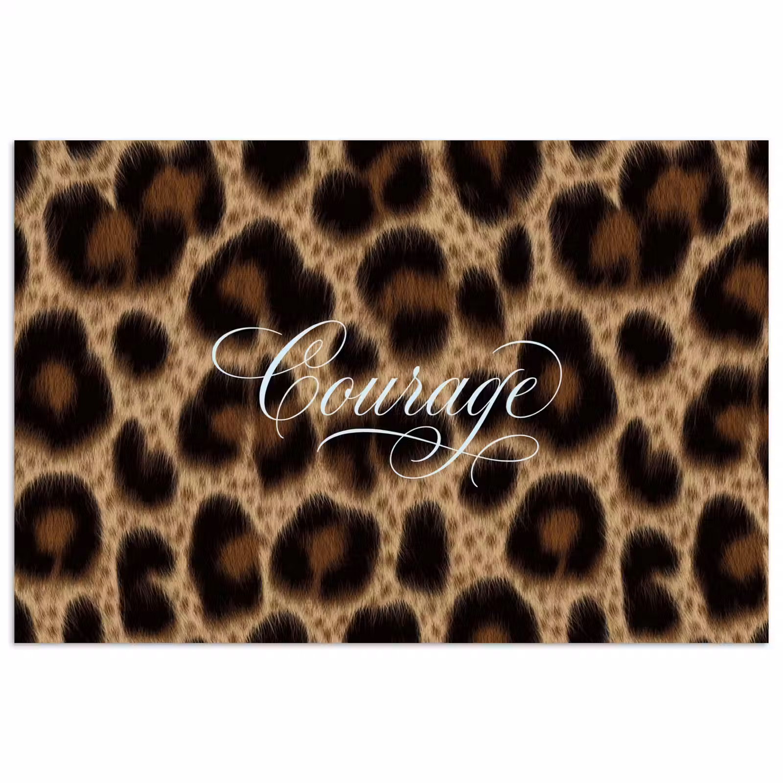 Poster - Luipaardprint - Bruin - Courage - Sierlijk — 1