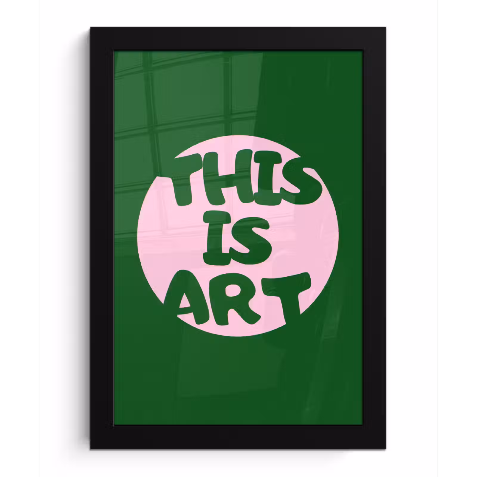 Poster met lijst - Cirkel - Roze - Tekst - Art — 1
