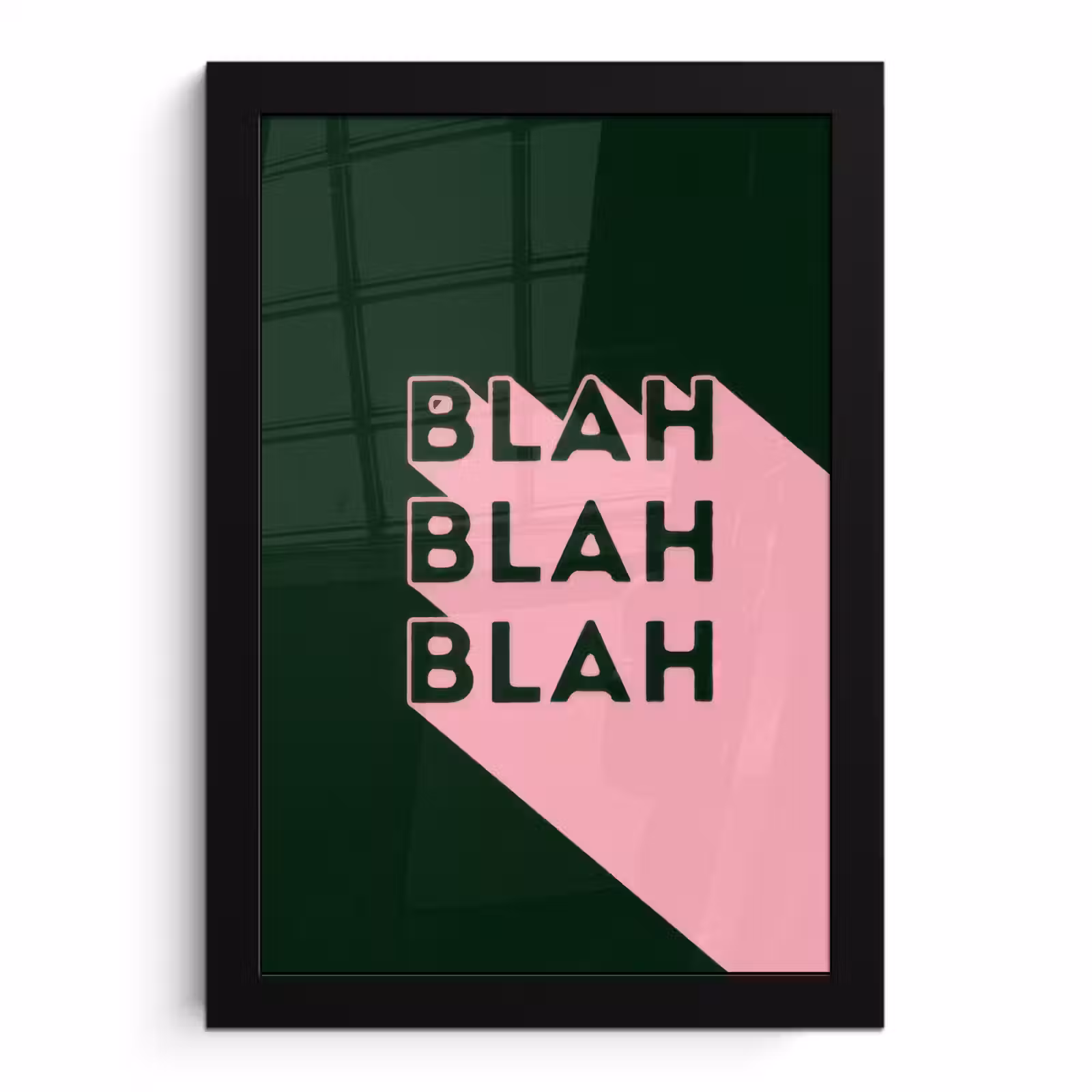 Poster met lijst - Donkergroen - Tekst - Schaduw - Grafisch — 1