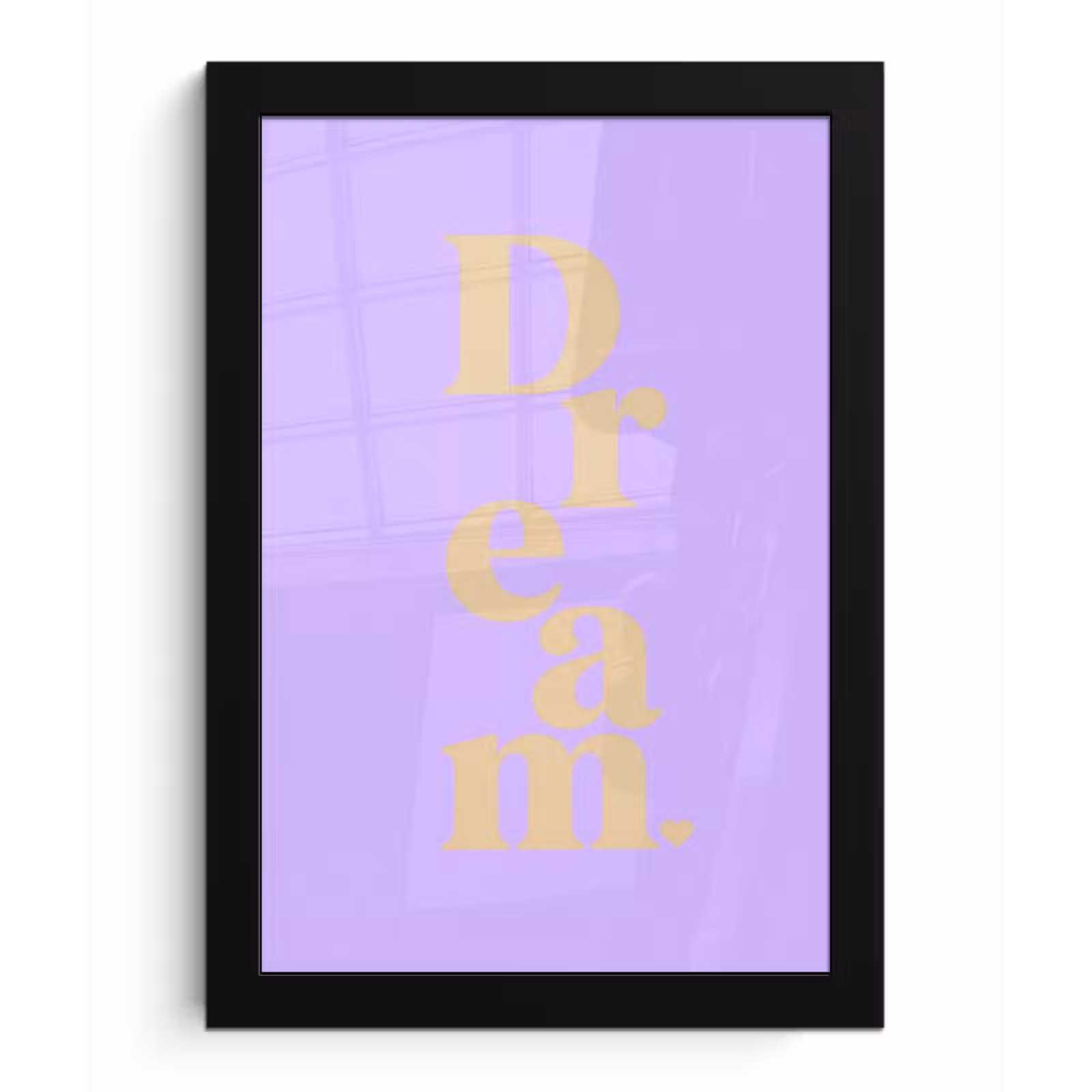 Poster met lijst - Dream - Paars - Typografisch — 1