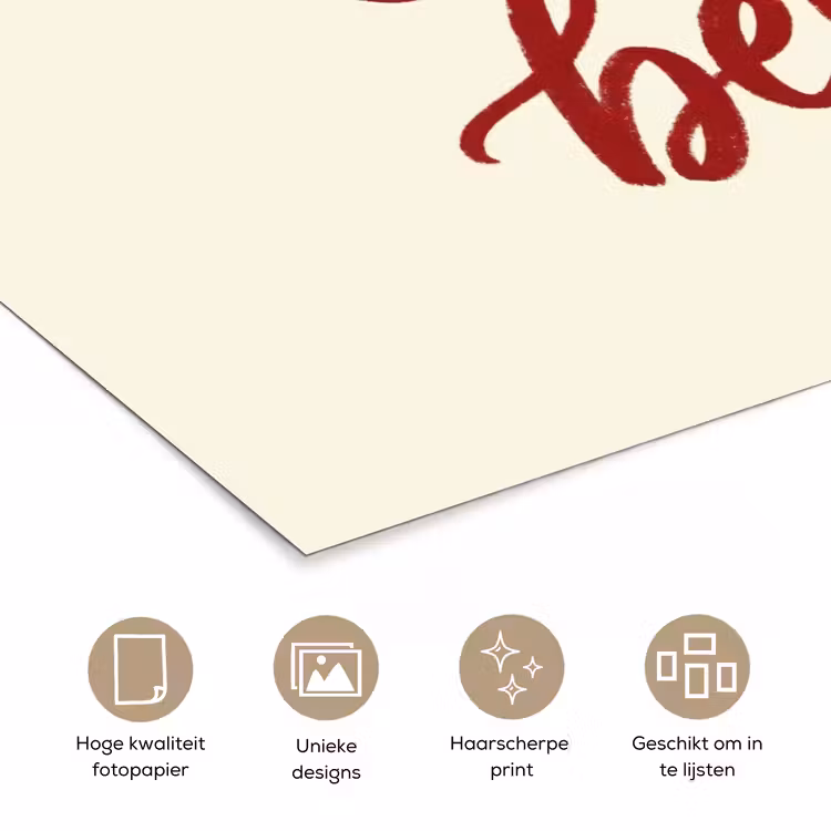 Poster - Ciao bella - Rood - Wit - Minimalistisch — 5