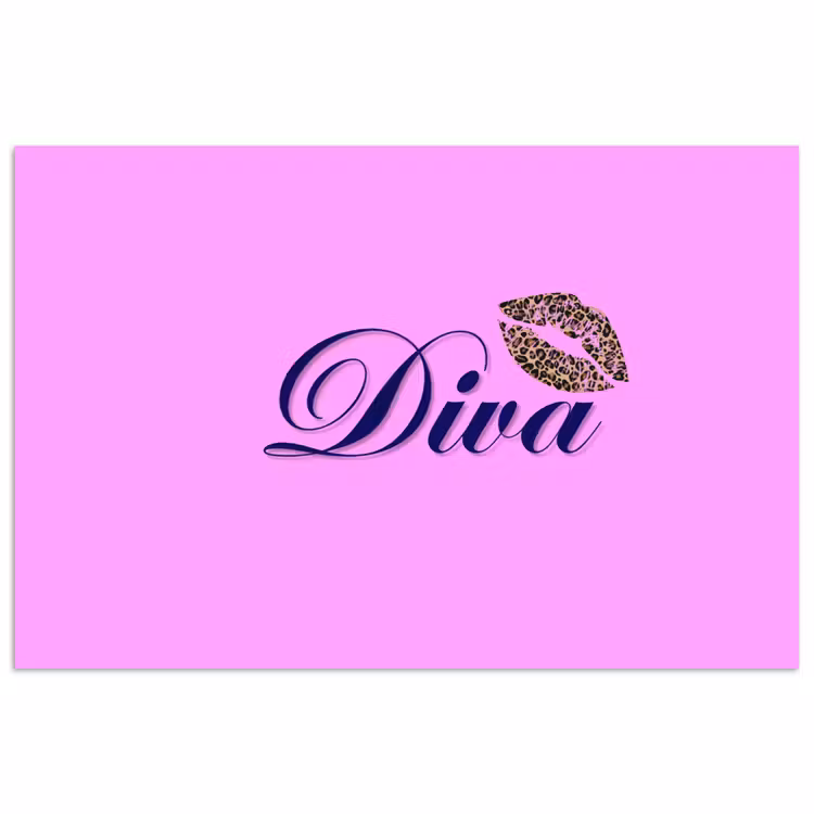 Poster - Diva - Lip - Panterprint - Roze — 1