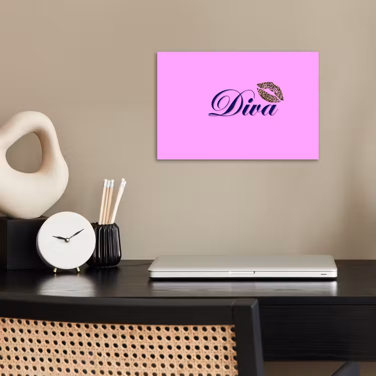 Poster - Diva - Lip - Panterprint - Roze — 2