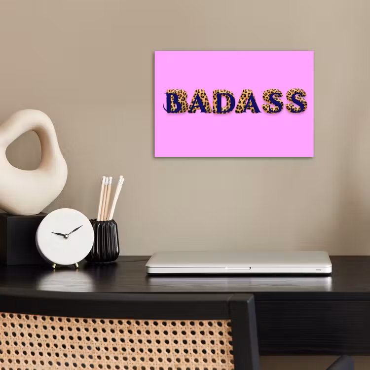 Poster - Felroze - Badass - Panterprint - Schaduw — 2