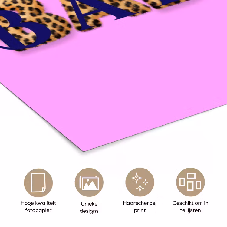 Poster - Felroze - Badass - Panterprint - Schaduw — 5