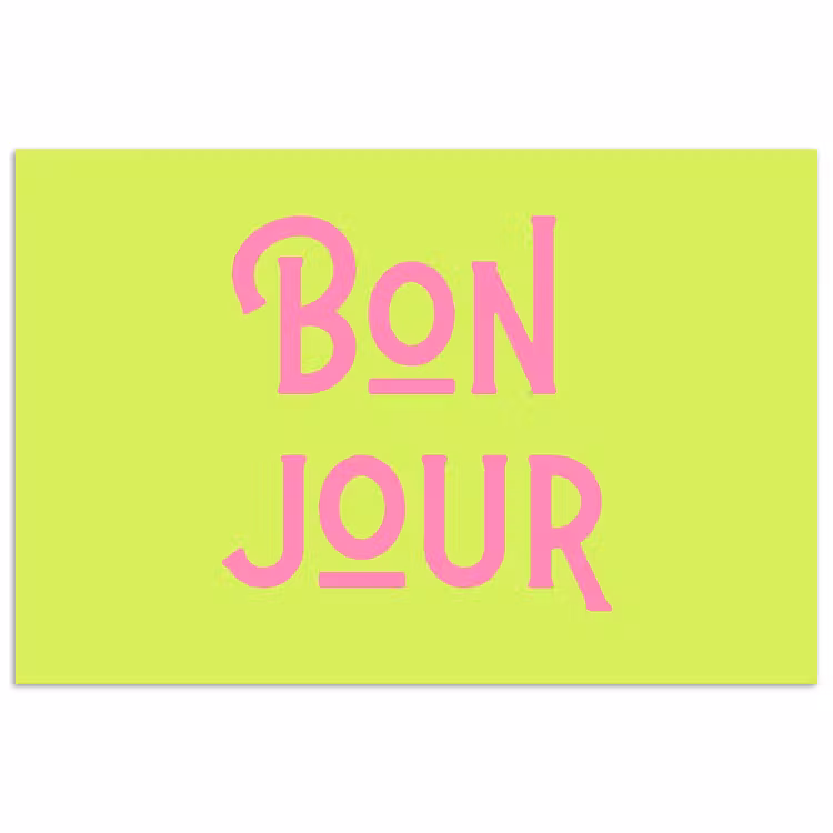 Poster - Groen - Roze bonjour - art-deco — 1