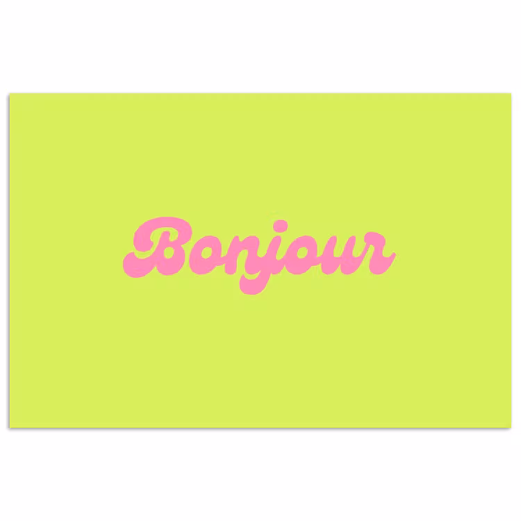 Poster - Groen - Roze bonjour - Retro — 1