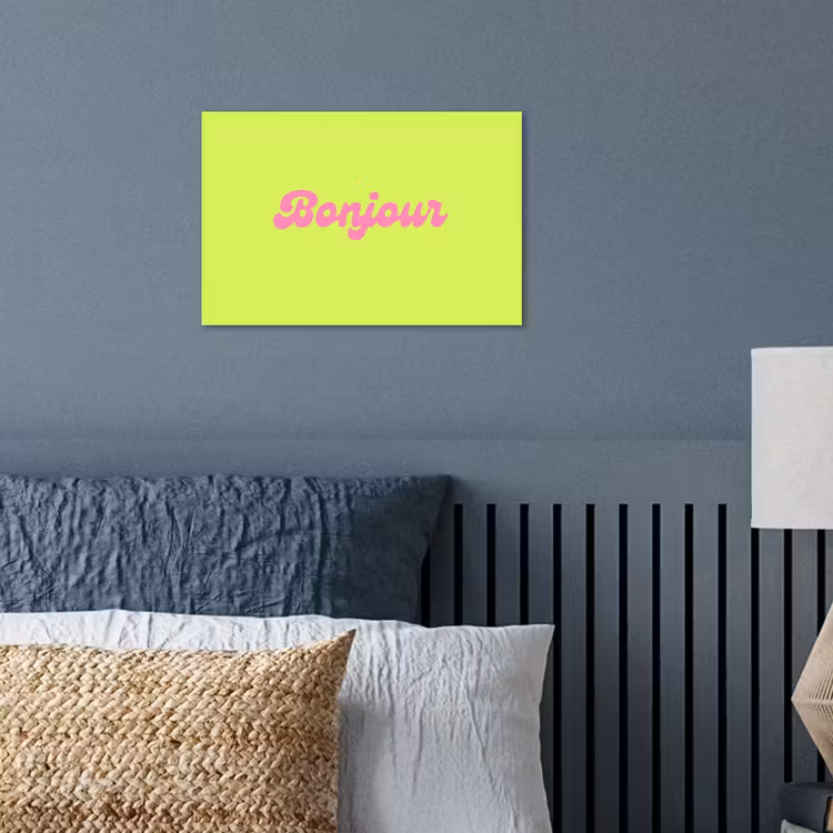 Poster - Groen - Roze bonjour - Retro — 3