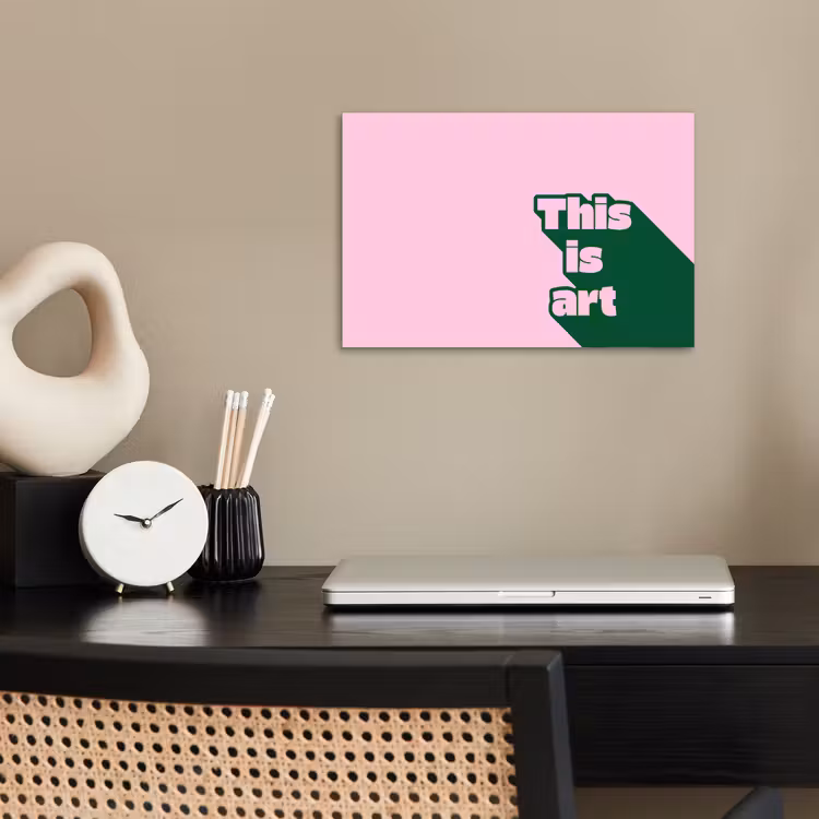 Poster - Groen - Teskt - This is art - Roze — 2