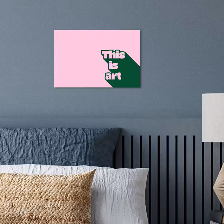 Poster - Groen - Teskt - This is art - Roze — 3